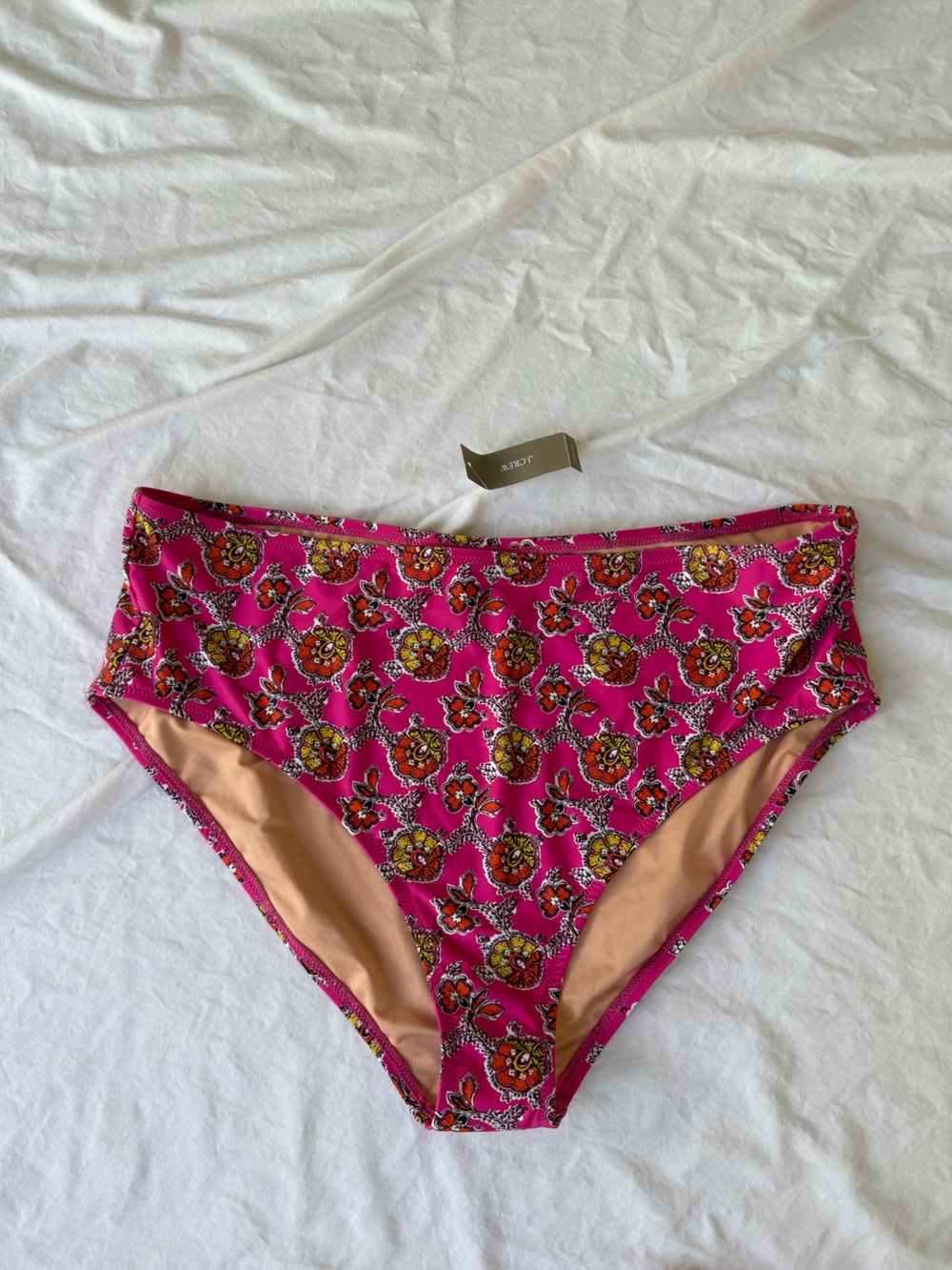 J. Crew Pink Floral High-Waist Bikini Bottoms